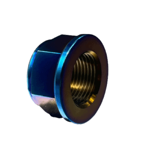 Titanium nut for the Swingarm Pivot Bolt - PVD purple blue gold